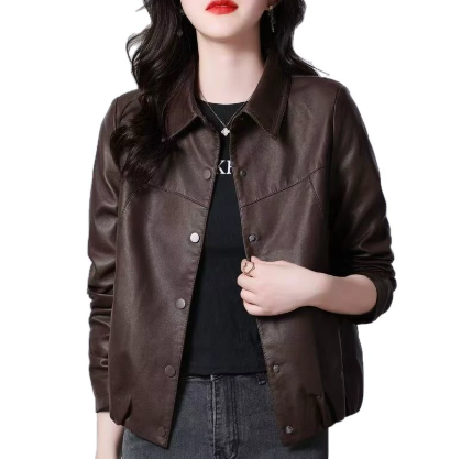 春秋新款皮外套女短款